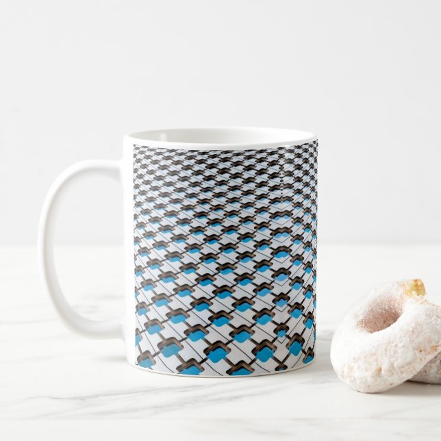 De Café Caneca Azul Cinza (Com Donut)