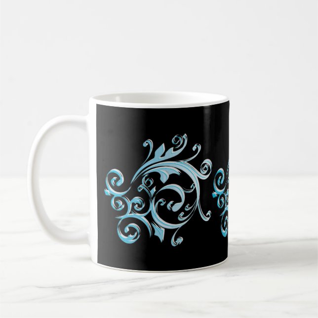 De Café Caneca azul da arte do redemoinho (Esquerda)
