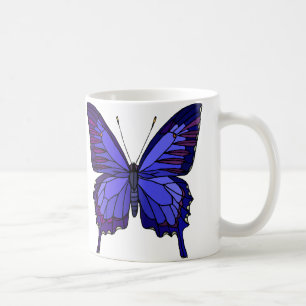 De Café Caneca azul da borboleta