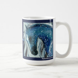 De Café Caneca azul do cavalo do salpico