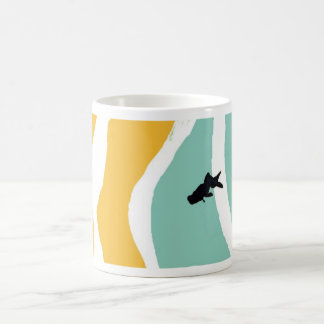 De Café caneca azul do peixe dourado