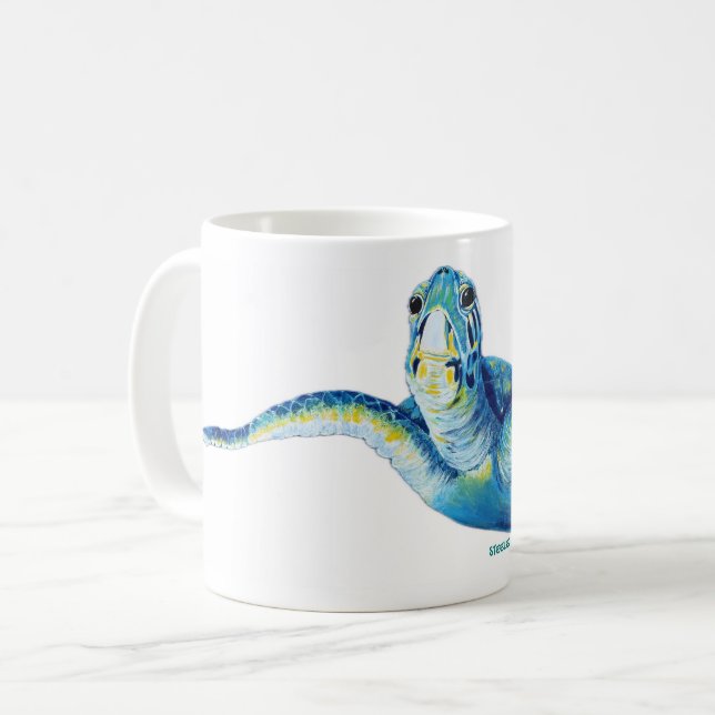 De Café Caneca Azul Grande (Frente Esquerda)