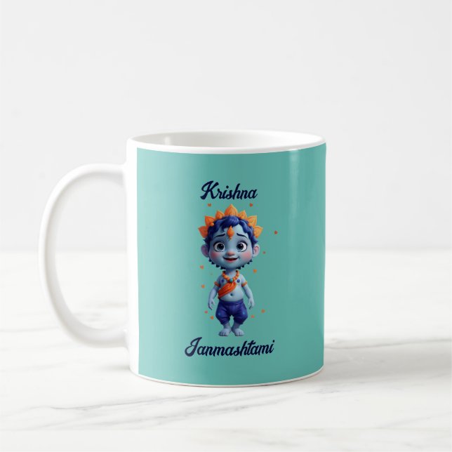De Café Caneca azul Krishna Janmashtami (Esquerda)