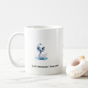 De Café Caneca Baby White Duck só porque eu amo você!