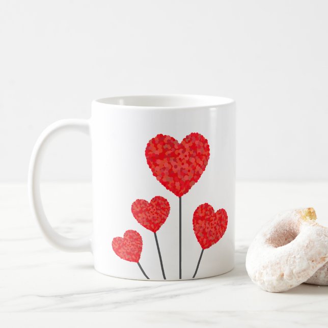 De Café Caneca Balões Coração Romântico (Com Donut)