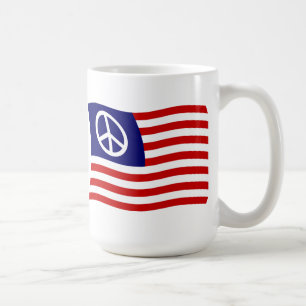 De Café Caneca Bandeira com Símbolo da Paz dos EUA