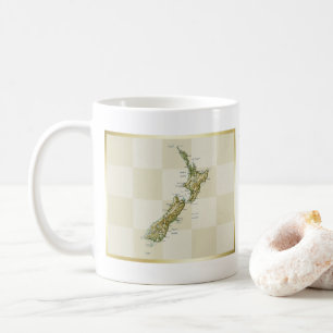 De Café Caneca Bandeira da Nova Zelândia + Mapa