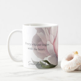 De Café Caneca Blush bloom com palavras sussurradas