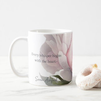 De Café Caneca Blush bloom com palavras sussurradas