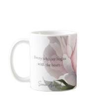Caneca Blush bloom com palavras sussurradas