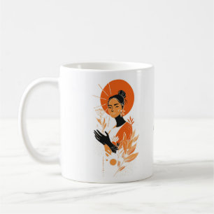 De Café Caneca Boho Deusa do Sol - Arte Feminina Abstrata 