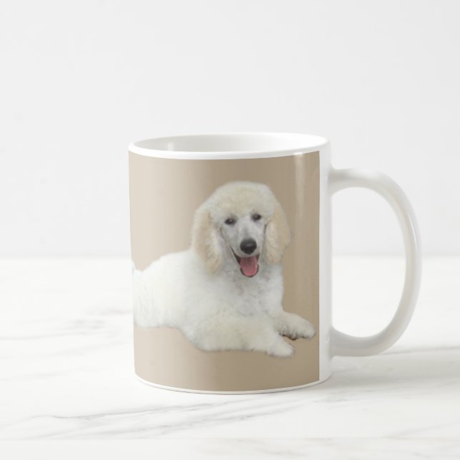 De Café Caneca bonita branca da caniche (Direita)