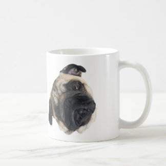 De Café Caneca bonito da inclinação da cabeça do Pug