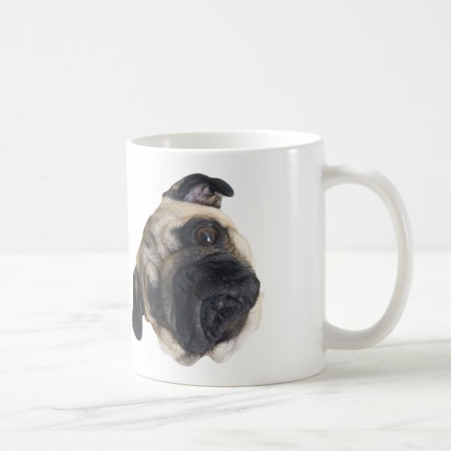 De Café Caneca bonito da inclinação da cabeça do Pug (Direita)