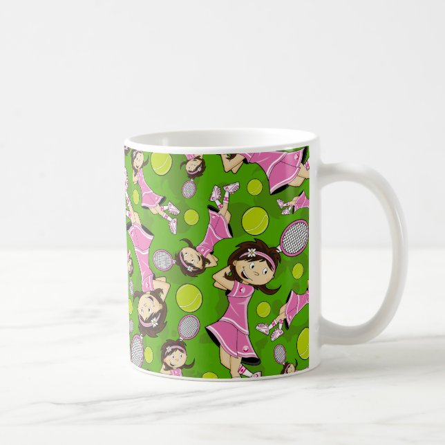 De Café Caneca bonito da menina do tênis (Direita)
