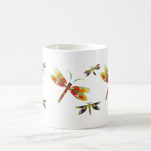 De Café caneca bonito das libélulas