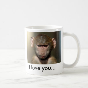 De Café Caneca bonito do macaco - eu te amo…