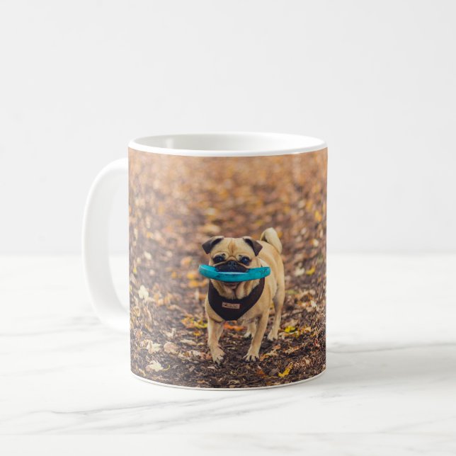 De Café Caneca bonito do Pug do cão (Frente Esquerda)