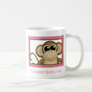 De Café Caneca bonito do rosa do macaco