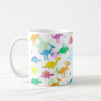 Caneca bonito dos dinossauros da cor