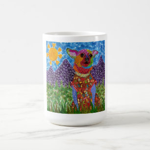 De Café Caneca bonito e colorida da chihuahua