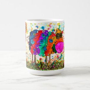 De Café Caneca bonito e colorida dos carneiros