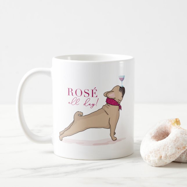 De Café Caneca bonito e engraçada do buldogue francês (Com Donut)