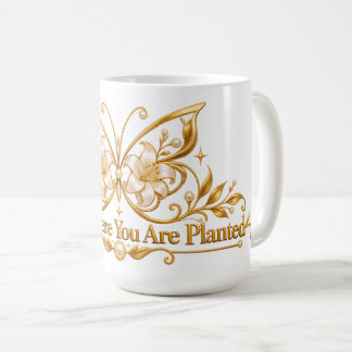 De Café Caneca Borboleta Dourada Floresça Onde Você Está P