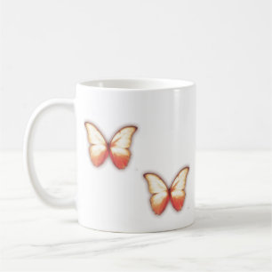 De Café Caneca Borboleta Dourada Laranja Suave