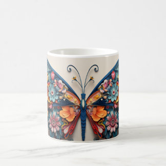 De Café Caneca Borboleta & Flores