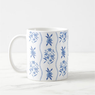 De Café Caneca Botânica Azul e Branco