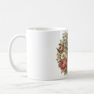 De Café Caneca Botânica Medalhão Floral Beija-flor