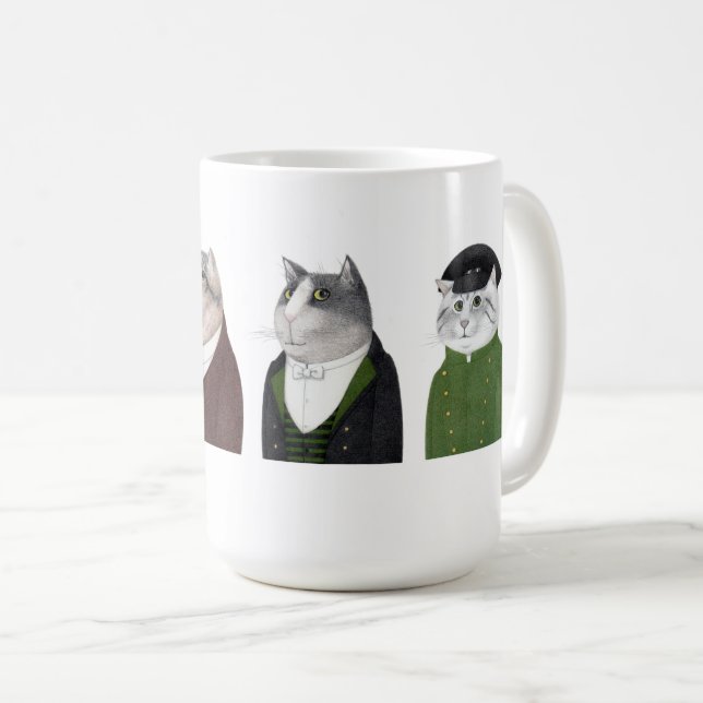 DE CAFÉ CANECA BRANCA ALTA HOMENS GATOS (Frente Esquerda)