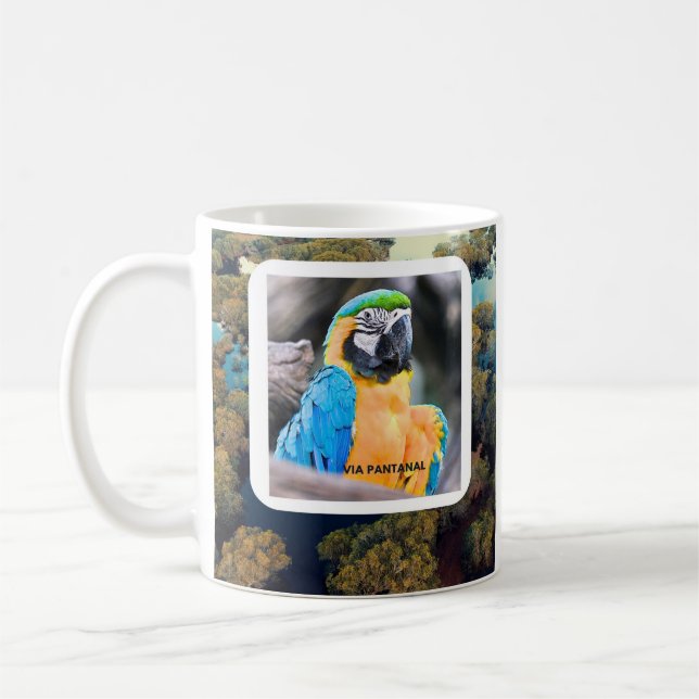 De Café Caneca branca clássica Arara (Esquerda)