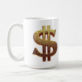 DE CAFÉ CANECA BRANCA CLÁSSICA - CIFRÃO/TOM OURO