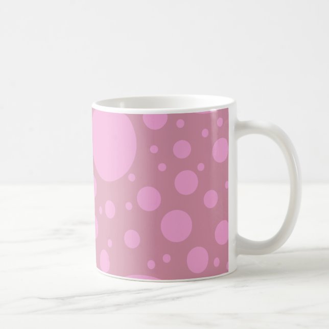 De Café Caneca Branca Clássica com Pontos Rosa Azul 325 ml (Direita)