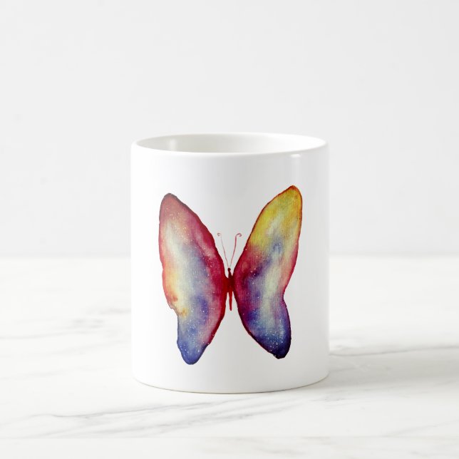 De Café Caneca branca clássica da arte da aguarela da (Centro)