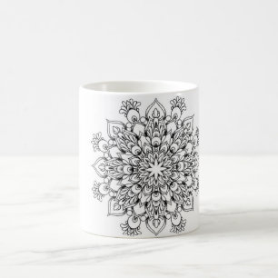 De Café Caneca branca clássica da mandala