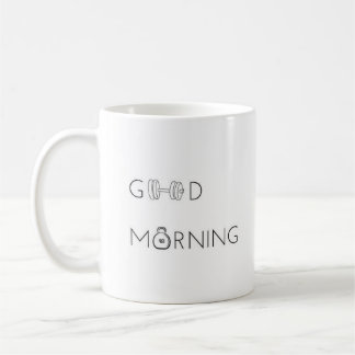 De Café Caneca branca clássica do "bom dia" -