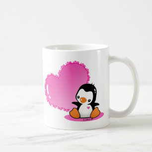 De Café Caneca branca clássica do coração grande