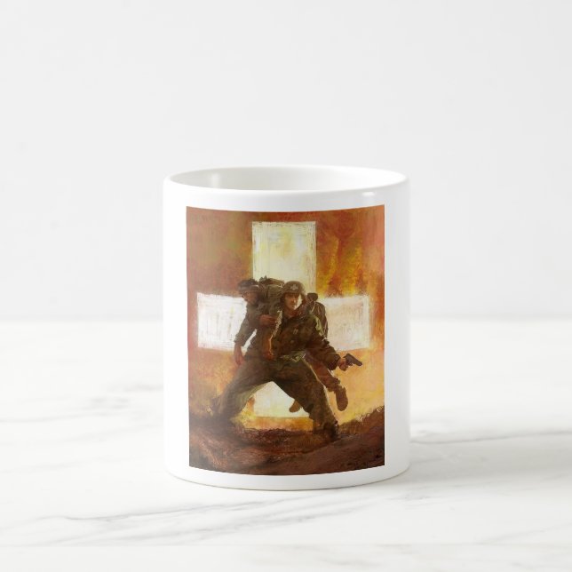 De Café Caneca branca clássica do médico do exército (Centro)