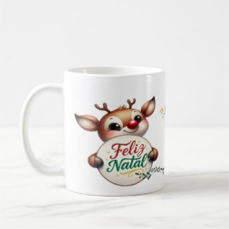 De Café Caneca Branca Clássica - Edição Natal