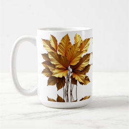 DE CAFÉ CANECA BRANCA CLÁSSICA - FOLHAGEM OURO