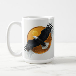 De Café Caneca branca com design aguia 