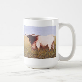 De Café caneca branca com Texas Longhorn