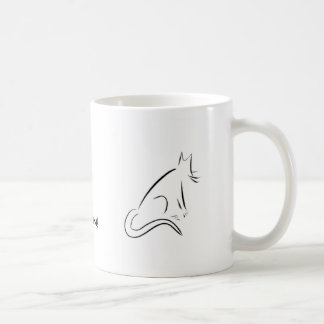 De Café Caneca branca do gato do zen