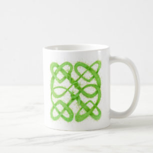De Café Caneca Branca GREEN CELTIC KNOT
