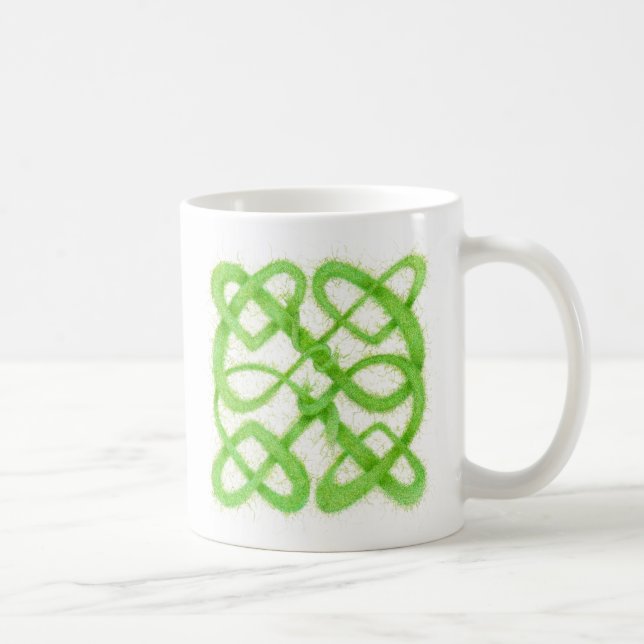 De Café Caneca Branca GREEN CELTIC KNOT (Direita)