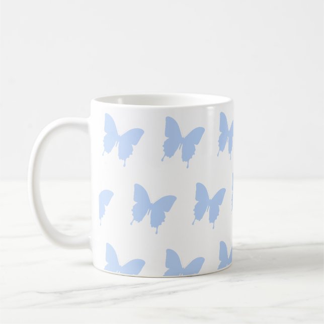 De Café Caneca Branca Presente Borboletas Azuis Repetem (Esquerda)