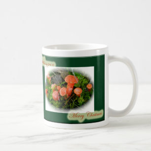 De Café Caneca brilhante pequena do Natal dos cogumelos